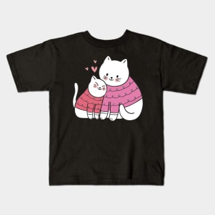 Mom And Baby Cat Kids T-Shirt